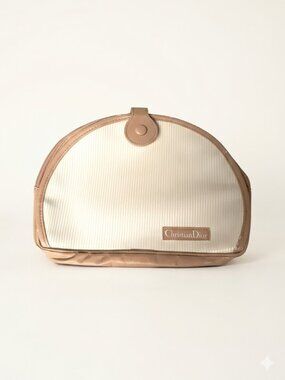 DIOR Make Up Pouch Travel Bag Zipper Closure Vintage